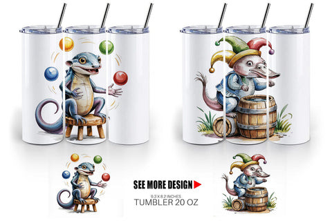 Tumbler Vintage Animal Circus Sublimation artnoy 