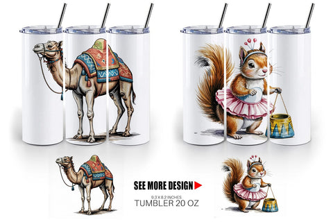 Tumbler Vintage Animal Circus Sublimation artnoy 