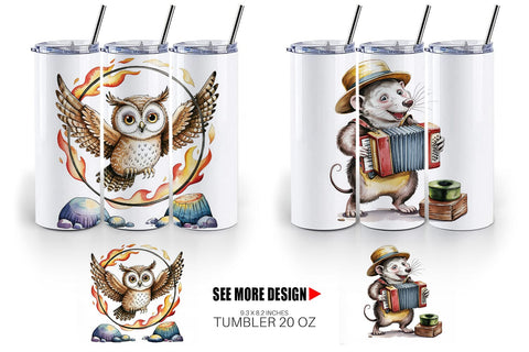 Tumbler Vintage Animal Circus Sublimation artnoy 