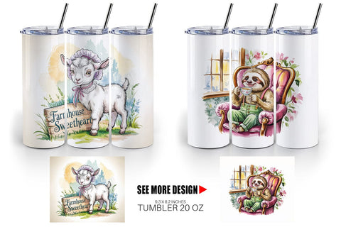 Tumbler Vintage Animal Sublimation artnoy 