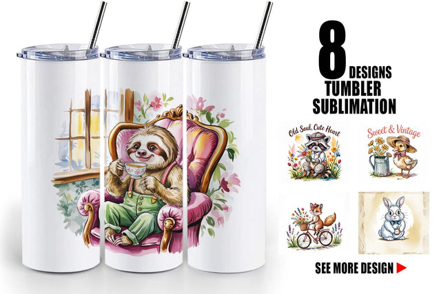 Tumbler Vintage Animal Sublimation artnoy 