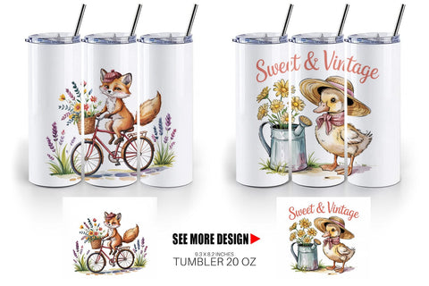Tumbler Vintage Animal Sublimation artnoy 