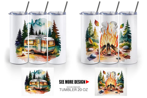 Tumbler Vintage Camping Vibes Sublimation artnoy 