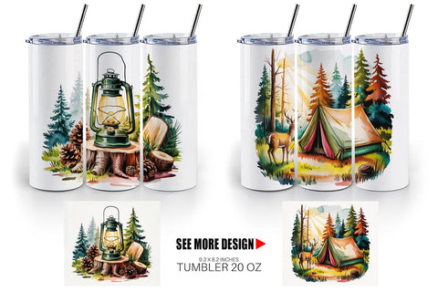 Tumbler Vintage Camping Vibes Sublimation artnoy 