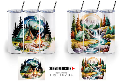 Tumbler Vintage Camping Vibes Sublimation artnoy 