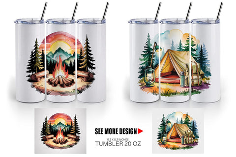 Tumbler Vintage Camping Vibes Sublimation artnoy 