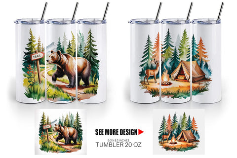 Tumbler Vintage Camping Vibes Sublimation artnoy 