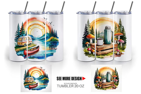 Tumbler Vintage Camping Vibes Sublimation artnoy 