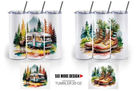 Tumbler Vintage Camping Vibes Sublimation artnoy 
