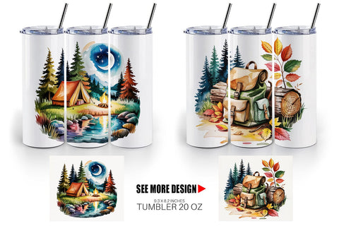 Tumbler Vintage Camping Vibes Sublimation artnoy 