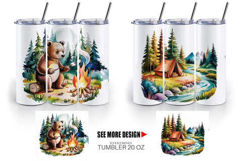 Tumbler Vintage Camping Vibes Sublimation artnoy 