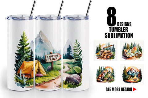 Tumbler Vintage Camping Vibes Sublimation artnoy 