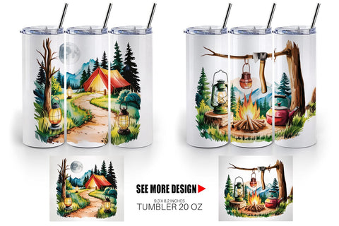 Tumbler Vintage Camping Vibes Sublimation artnoy 