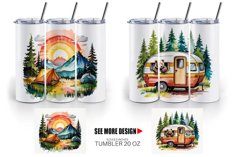 Tumbler Vintage Camping Vibes Sublimation artnoy 