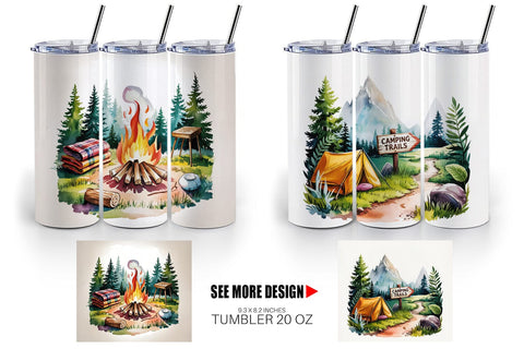 Tumbler Vintage Camping Vibes Sublimation artnoy 