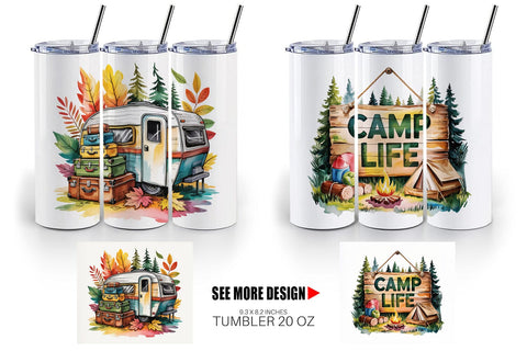 Tumbler Vintage Camping Vibes Sublimation artnoy 