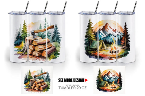 Tumbler Vintage Camping Vibes Sublimation artnoy 