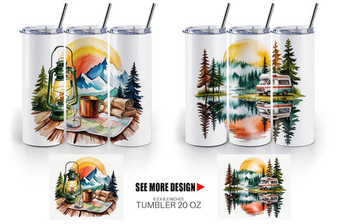 Tumbler Vintage Camping Vibes Sublimation artnoy 