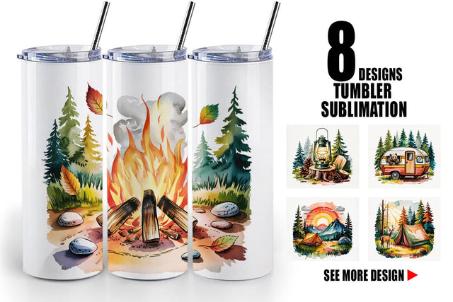 Tumbler Vintage Camping Vibes Sublimation artnoy 