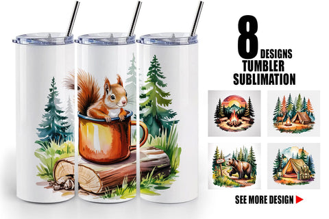 Tumbler Vintage Camping Vibes Sublimation artnoy 