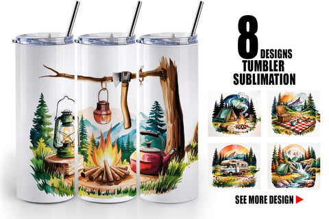 Tumbler Vintage Camping Vibes Sublimation artnoy 