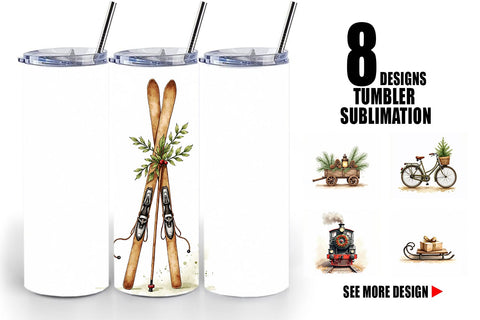 Tumbler Vintage Christmas Journey Sublimation artnoy 