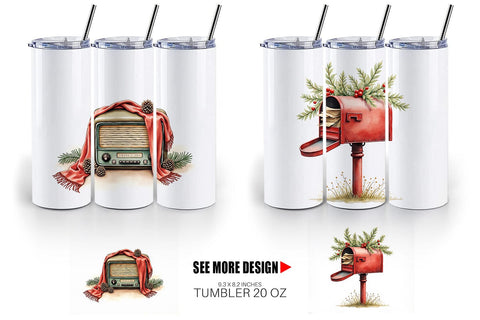 Tumbler Vintage Christmas Journey Sublimation artnoy 