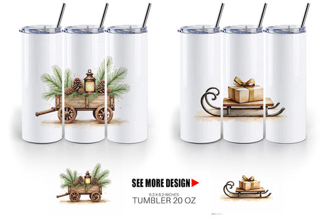 Tumbler Vintage Christmas Journey Sublimation artnoy 