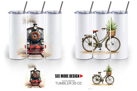 Tumbler Vintage Christmas Journey Sublimation artnoy 