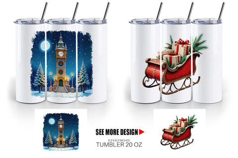 Tumbler Vintage Christmas Sublimation artnoy 