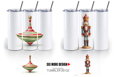 Tumbler Vintage Christmas Toys Sublimation artnoy 