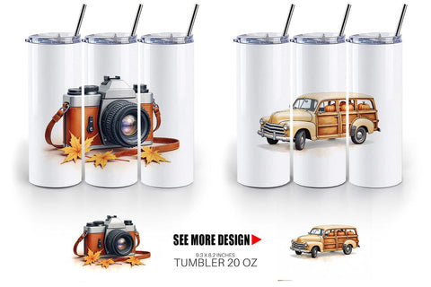 Tumbler Vintage Fall Road Trip Sublimation artnoy 