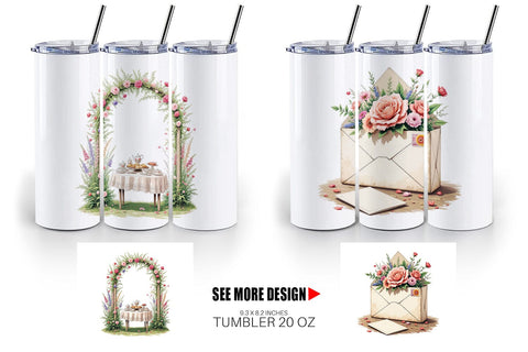 Tumbler Vintage Flowers Sublimation artnoy 
