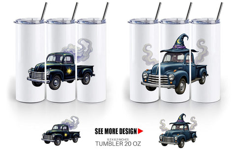 Tumbler Vintage Halloween Truck Sublimation artnoy 