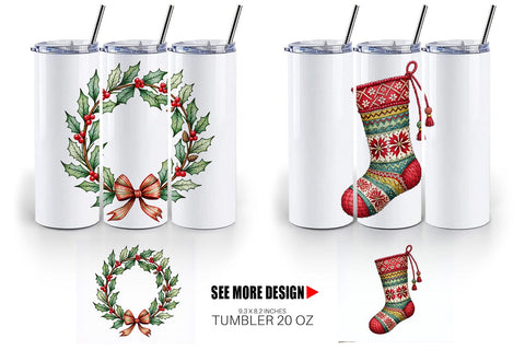 Tumbler Vintage Nordic Holiday Sublimation artnoy 