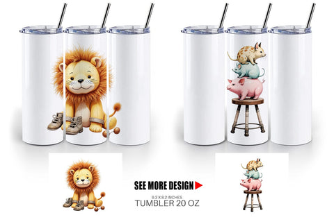 Tumbler Vintage Toy Animals Sublimation artnoy 