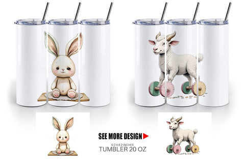 Tumbler Vintage Toy Animals Sublimation artnoy 