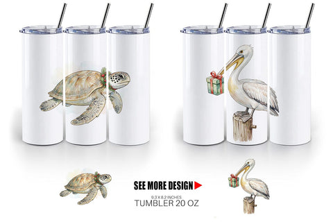 Tumbler Vintage Tropical Holiday Animal Sublimation artnoy 