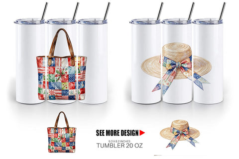 Tumbler Vintage USA Patchwork Accessories Sublimation artnoy 
