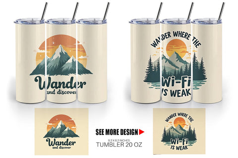 Tumbler Vintage Wanderlust Quotes Sublimation artnoy 