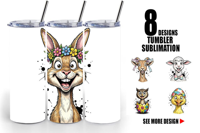 Tumbler Wacky Easter Animal Sublimation artnoy 