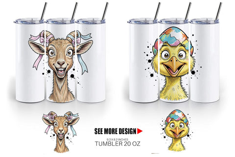 Tumbler Wacky Easter Animal Sublimation artnoy 