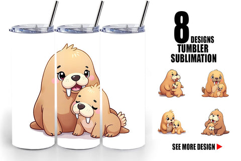 Tumbler Walrus Mother's Day Sublimation artnoy 