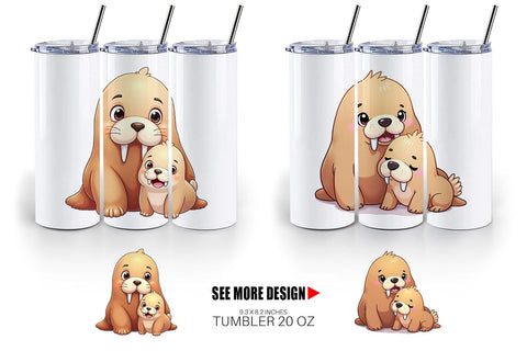 Tumbler Walrus Mother's Day Sublimation artnoy 