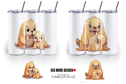 Tumbler Walrus Mother's Day Sublimation artnoy 