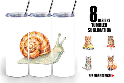 Tumbler Watercolor 70s Groovy Animal Hippie Sublimation artnoy 