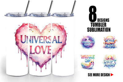 Tumbler Watercolor Alien Quote Sublimation artnoy 