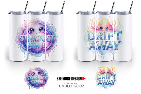 Tumbler Watercolor Alien Quote Sublimation artnoy 