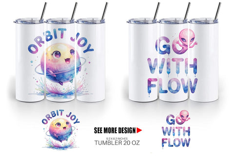 Tumbler Watercolor Alien Quote Sublimation artnoy 