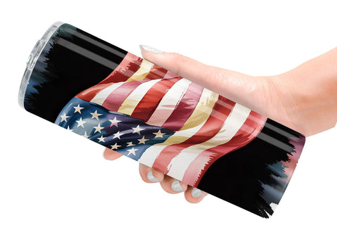 Tumbler Watercolor American Flag Sublimation artnoy 